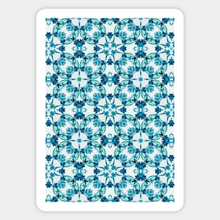 Blue Flower Watercolour Pattern Sticker